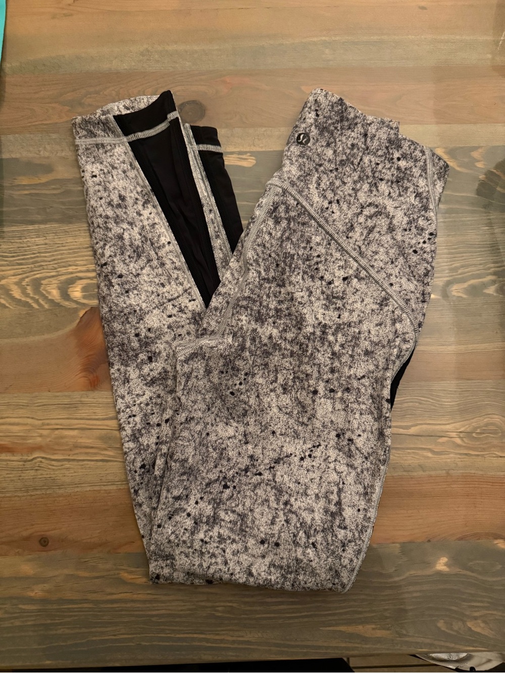 lululemon athletica wunder Black & White Marbled leggings